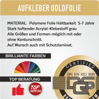 Aufkleber Goldfolie