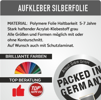 Aufkleber Silberfolie