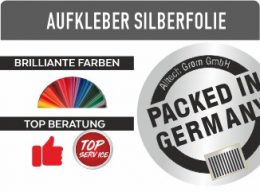 Aufkleber Silberfolie